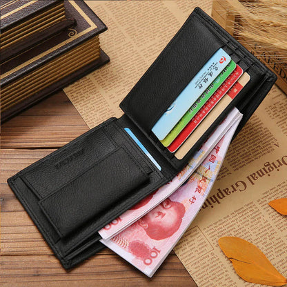 Timeless Genuine Leather Men's Wallet with Coin Pocket & Card Holder