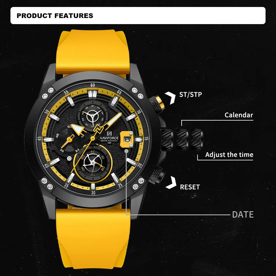 "NAVIFORCE Shock-Resistant Watch - A durable watch built for adventure."