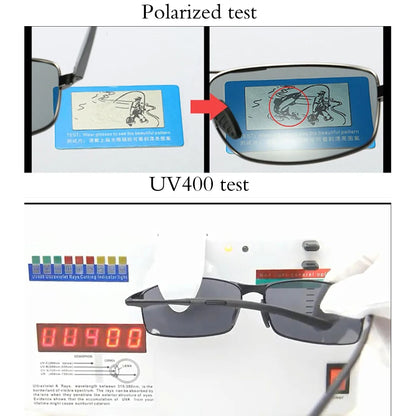 Polarized Metal Frame Sunglasses for Men - UV Protection, Anti-Glare Goggles