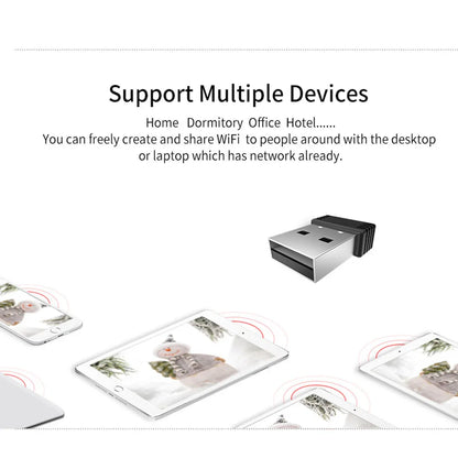 USB Wireless Wi-Fi Nano Adapter with Driver CD 150Mbps Wi-Fi Network LAN Card Mini Adaptor for Desktop