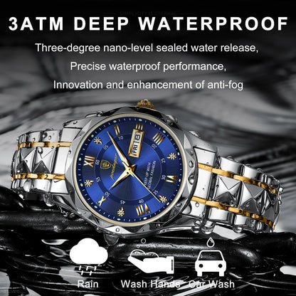 Luxury Stainless Steel Watch for Men - Waterproof and Luminous | Striking Elegance: