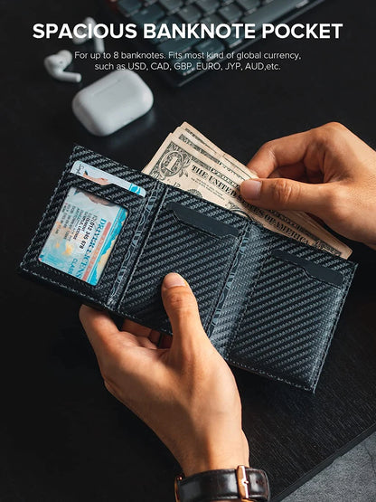 Secure Style: RFID Blocking Bifold Wallet with Coin & Banknote Compartments